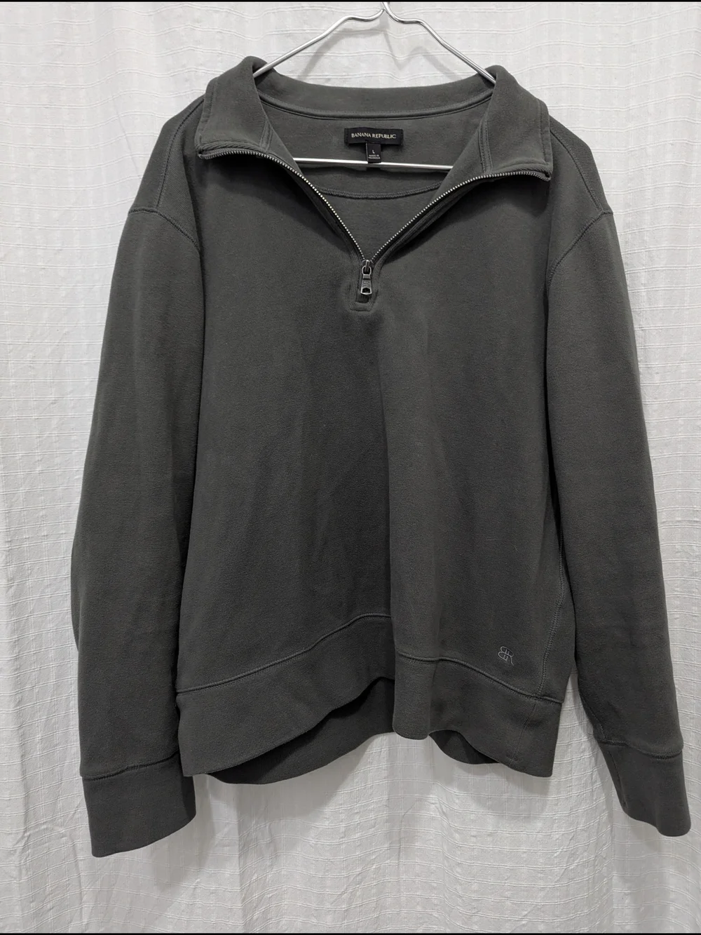 Banana Republic Men's Charcoal Gray Quarter-Zip Pullover